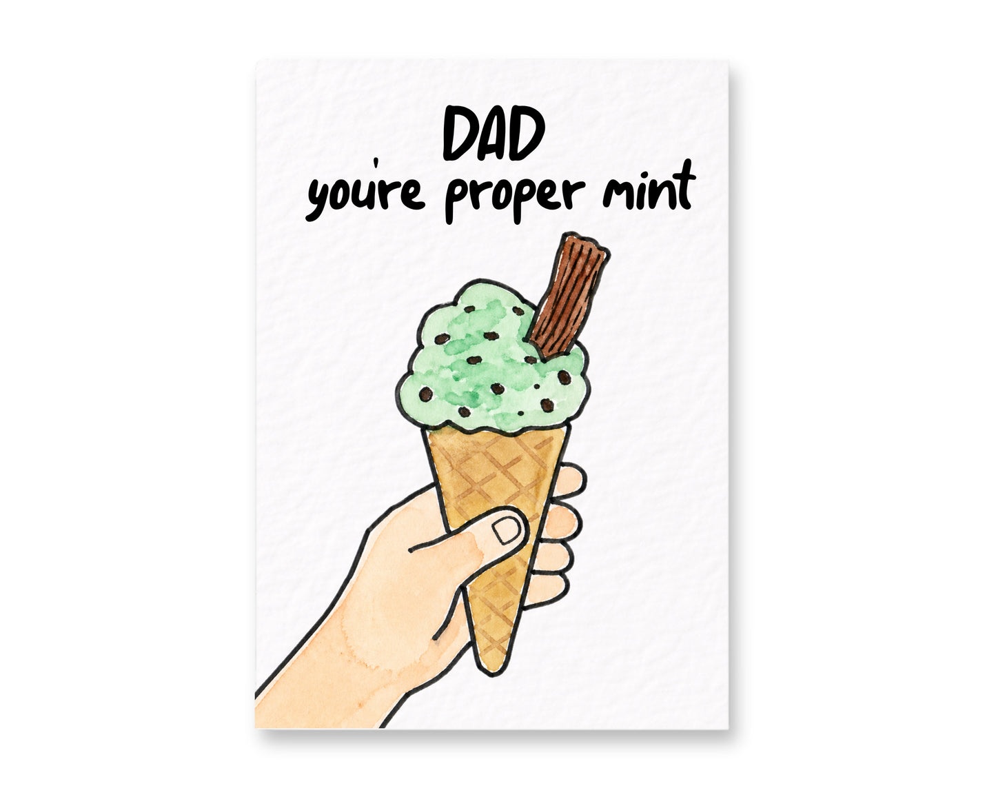 Funny Dad Birthday Card – “Dad You’re Proper Mint” Ice Cream Card