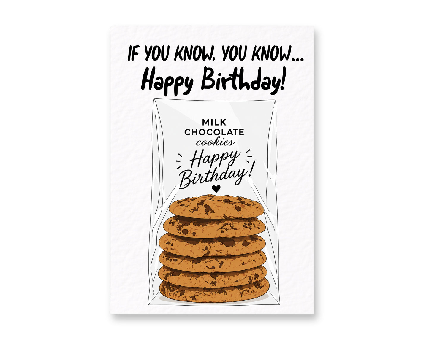 Have A Sweet Birthday Card Chocolate Chip Cookie, Funny Food Lover Greeting Card