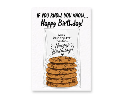 Have A Sweet Birthday Card Chocolate Chip Cookie, Funny Food Lover Greeting Card