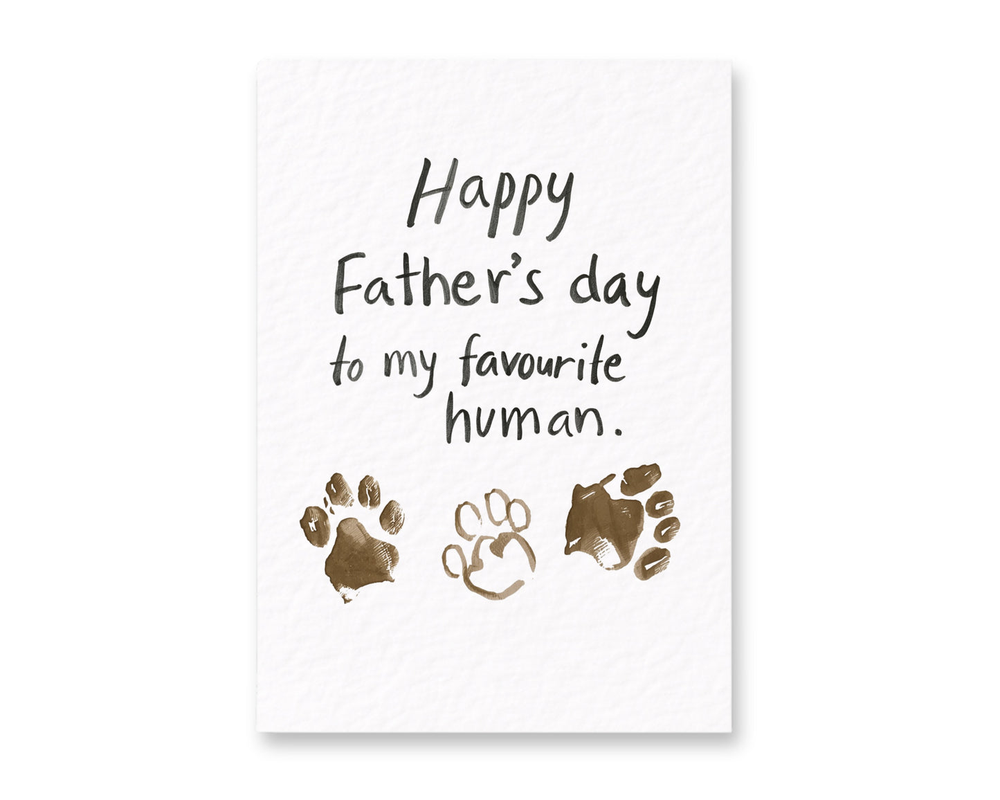 Father's Day Card From The Dog, Favourite Human, Pet Birthday Greeting Card, Paw Print