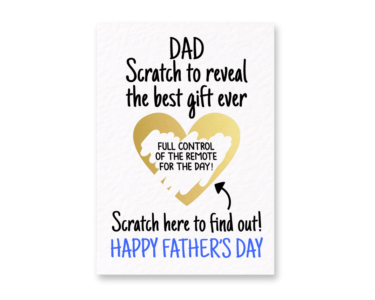 Father's Day Surprise Greeting Card, Gift Reveal, Funny Greeting Card, Surprise Gift, Gold Heart, Remote Control TV