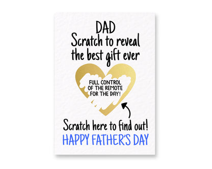 Father's Day Surprise Greeting Card, Gift Reveal, Funny Greeting Card, Surprise Gift, Gold Heart, Remote Control TV