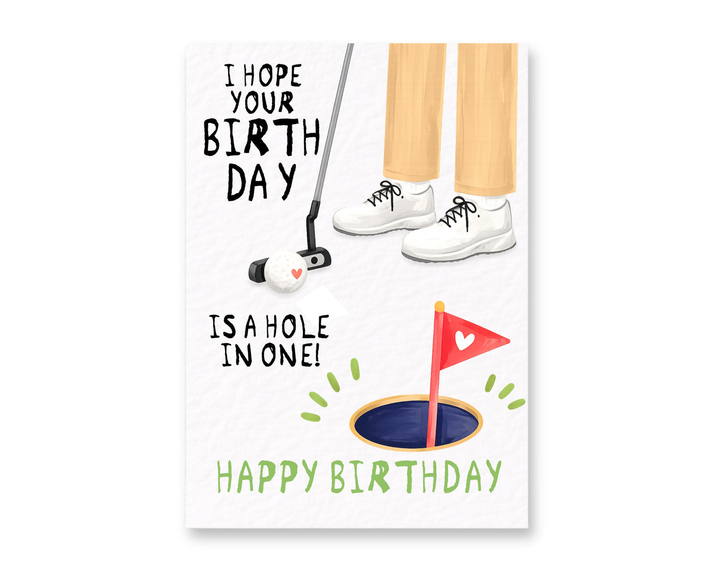 Funny Golf Birthday Card, Hole In One Birthday Card, Golf Lover Card, Cute Golf Pun Card For Dad, Husband, Boyfriend Friend