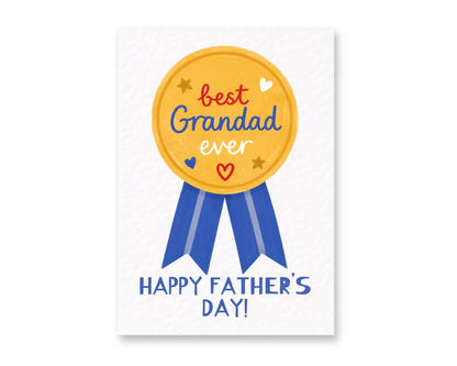 Best Grandad Ever Father’s Day Card, Cute Gold Medal Design for Grandpa, Funny & Thoughtful Fathers Day Card