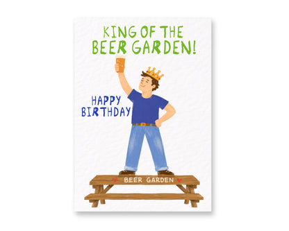King of the Beer Garden Card,  Funny Dad Card, Pub Dad Greeting Card, Beer Lover Birthday Card
