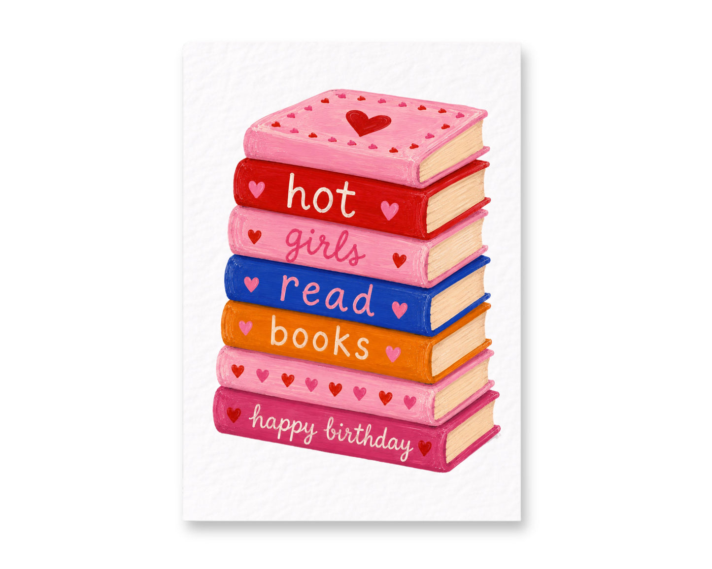 Hot Girls Read Books Birthday Card, Bookworm Gift for Her, Cute Reader, Birthday Card, Reading Lover Greeting Card, Book Era
