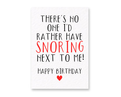 Funny Snoring Birthday Card, Boyfriend Birthday Card, Girlfriend Birthday Card, Husband, Wife Birthday Card, Funny Relationship