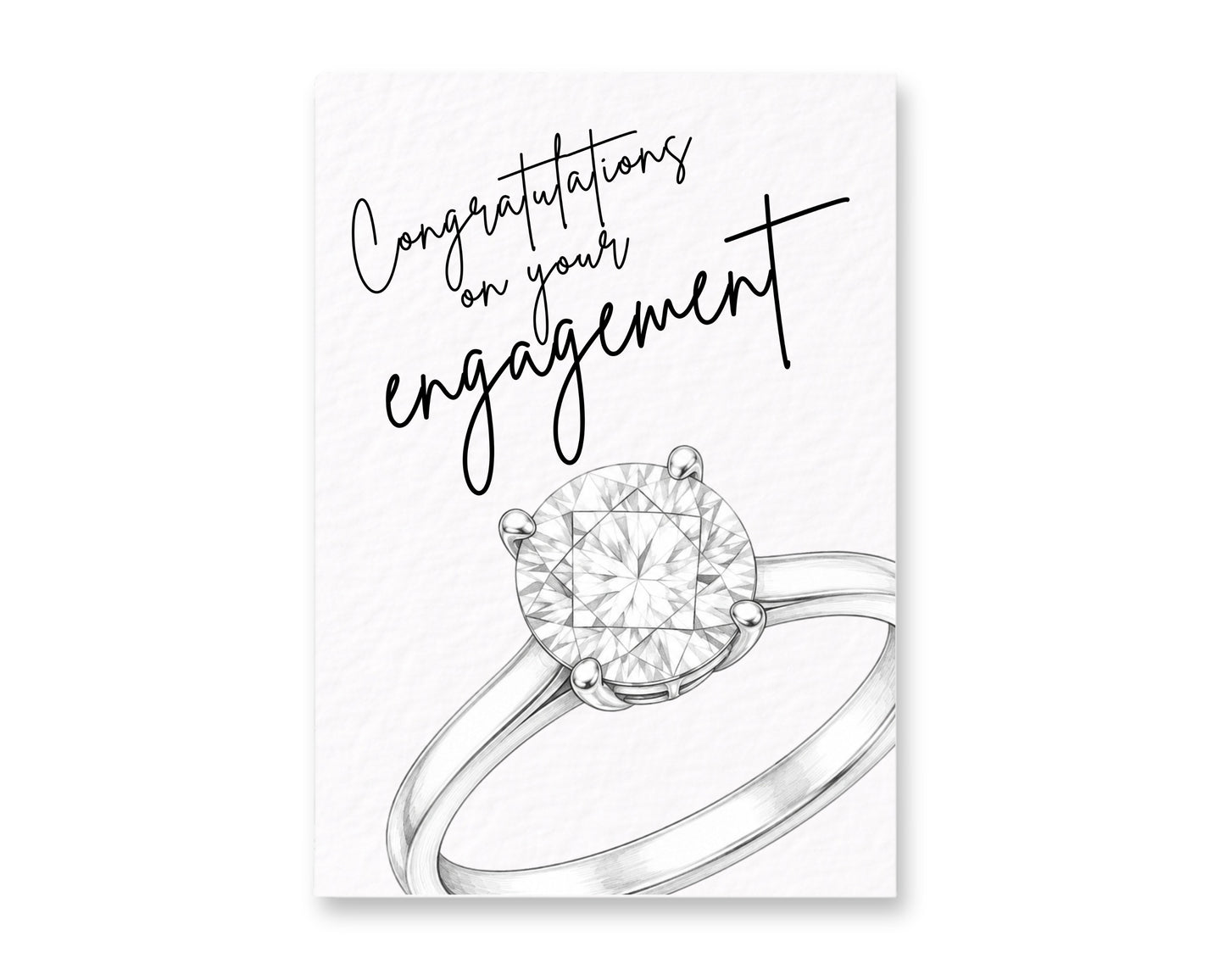 Congratulations on Your Engagement Card – Elegant Diamond Ring Design, Modern Engagement Congratulations Card (Copy)