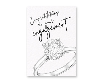 Congratulations on Your Engagement Card – Elegant Diamond Ring Design, Modern Engagement Congratulations Card (Copy)