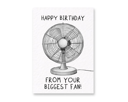 Funny Biggest Fan Birthday Card, Happy Birthday From Your Biggest Fan, Cute Pun Birthday Card, Fan Joke Card for Friend