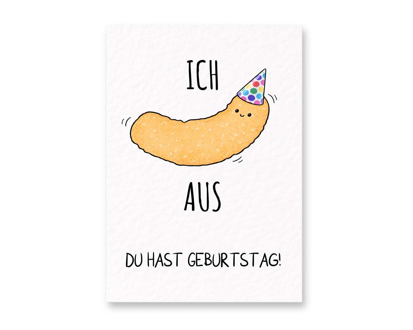 Funny German Meme Birthday Card – "Ich Aus Du Hast Geburtstag!", Cute Party Snack Greeting Card, Quirky Birthday Card