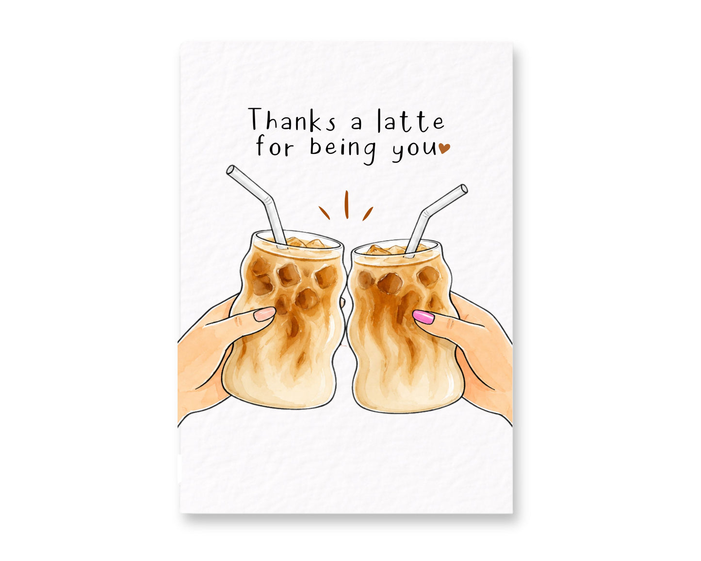 Thanks a Latte Greeting Card Friendship Card, Coffee Lover Card, Best Friend Card, Iced Latte Card, Just Because Card