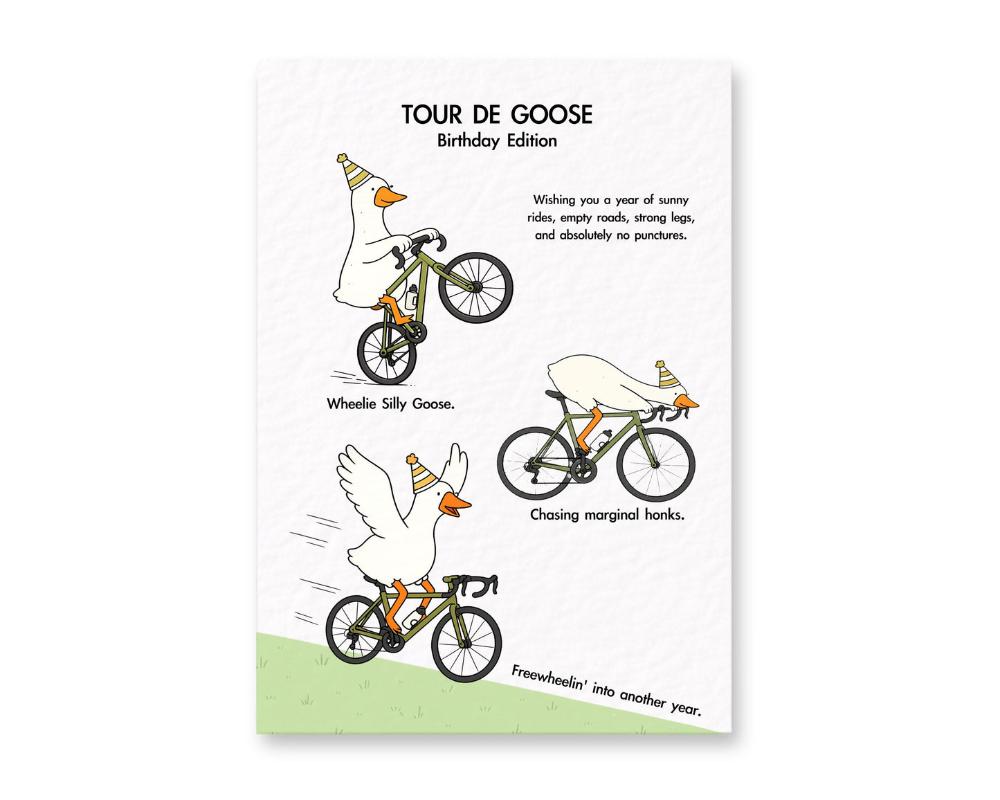 Funny Cycling Birthday Card, Tour De Goose, Road Bike Birthday Card, Cyclist Gift
