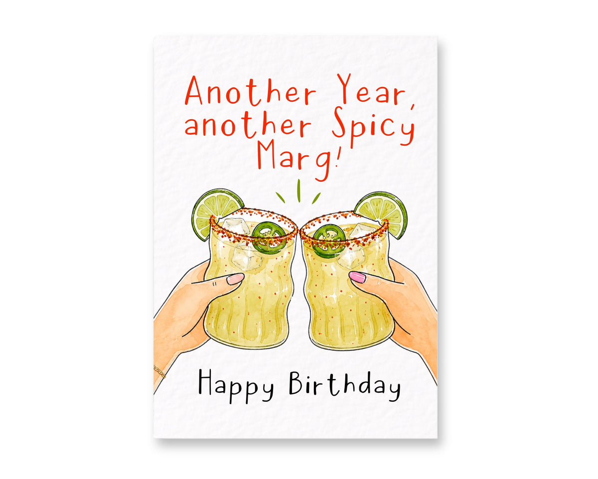 Spicy Margarita Birthday Card, Funny Cocktail Birthday Card, Happy Birthday Card for Best Friend, Marg Lover Birthday Card