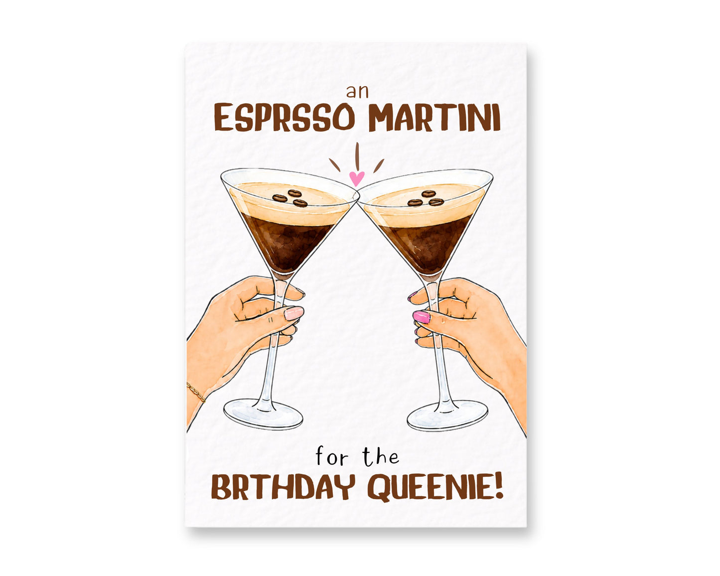 Espresso Martini Birthday Card, Birthday Queenie Card, Funny Cocktail Best Friend, Coffee Lover Gift