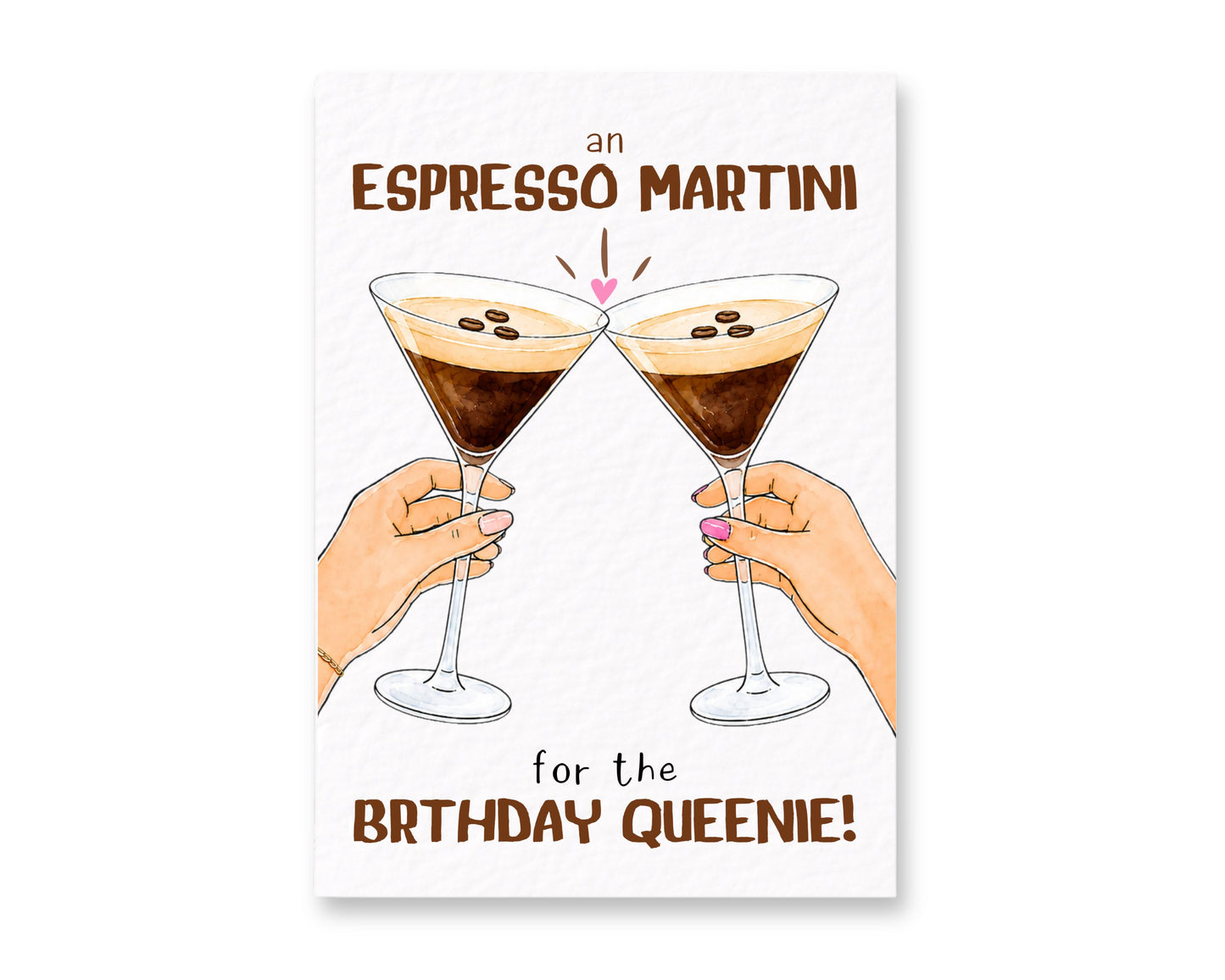 Espresso Martini Birthday Card, Birthday Queenie Card, Funny Cocktail Best Friend, Coffee Lover Gift