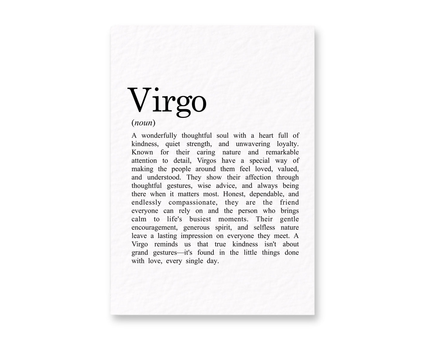 Virgo Zodiac Birthday Card, Star Sign Definition Card, Astrology, Virgo Gift for Her, Horoscope Card, August September Birthday