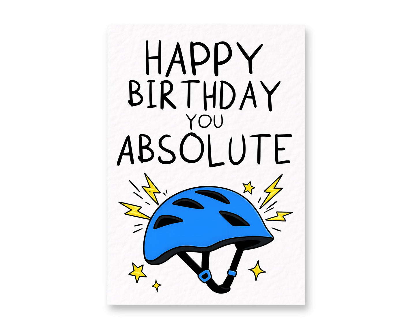 Funny Cycling Birthday Card, Happy Birthday You Absolute Helmet Card, Cyclist Bike Lover Greeting Card, Humour