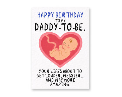 Daddy-To-Be Greeting Birthday Card, First, Dad To Be Gift From Bump, Pregnancy Announcement Card, New Dad Card