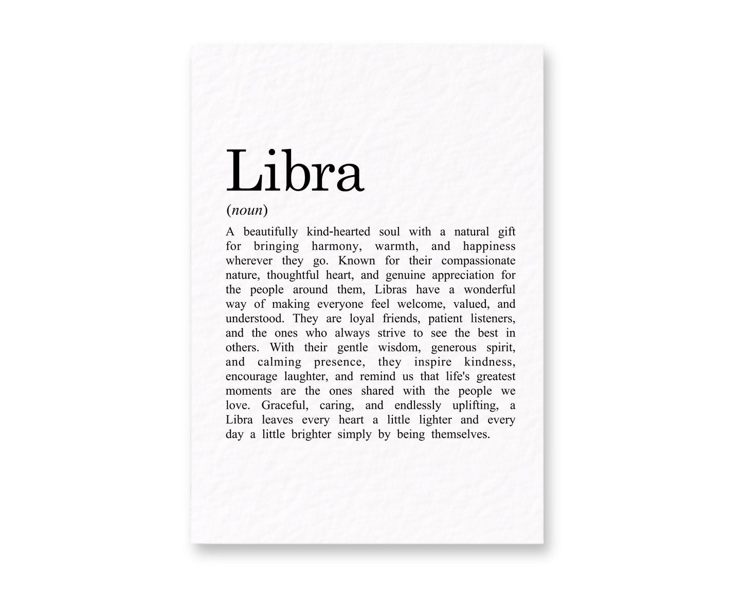 Libra Zodiac Greeting Card, Thoughtful Astrology Card for Libra Women & Men Birthday Card Horoscope Gift, Minimalist Star Sign Keepsake