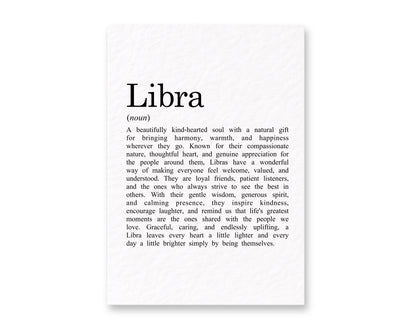 Libra Zodiac Greeting Card, Thoughtful Astrology Card for Libra Women & Men Birthday Card Horoscope Gift, Minimalist Star Sign Keepsake