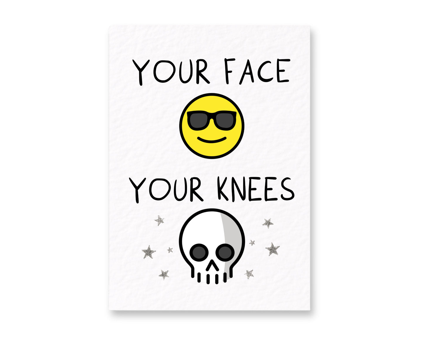 My Face My Knees Funny Greeting Card, Funny Aging, Knee Pain Humour Greeting Gift