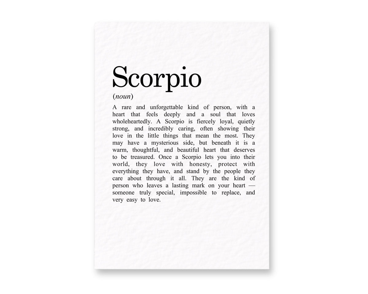 Scorpio Birthday Card, October November, Zodiac Gift for Scorpio, Sweet Card for a Special Someone, Friend