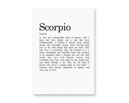 Scorpio Birthday Card, October November, Zodiac Gift for Scorpio, Sweet Card for a Special Someone, Friend