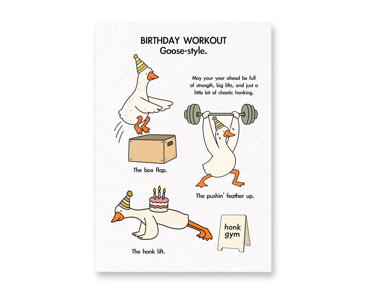Funny CrossFit Birthday Card, Goose Fitness Gift, Gym Lover Present, Humorous Weightlifting Greeting, Workout Buddy, Coach, Athlete
