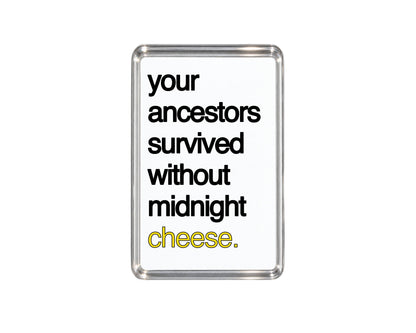 Funny Cheese Magnet, Midnight Snack, Dairy Lover Present, Humorous Fridge Decor, Foodie Keepsake, Quirky Novelty Gift