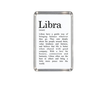 Libra Zodiac Thoughtful Magnet, Astrology Gift, Birthday Present, Air Sign Decor, Horoscope Lover Gift, Celestial Home Accessory