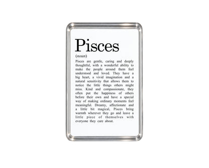 Pisces Zodiac Magnet, Astrology Gift, Horoscope Keepsake, Water Sign Decor, Birthday Present, Fish Zodiac, Celestial Home Accessory
