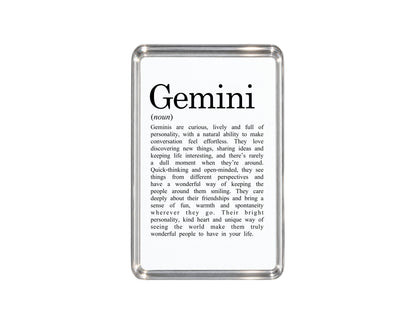 Gemini Zodiac Magnet, Astrology Gift, Horoscope Keepsake, Air Sign Decor, Birthday Present, Twin Zodiac, Celestial Home Accessory