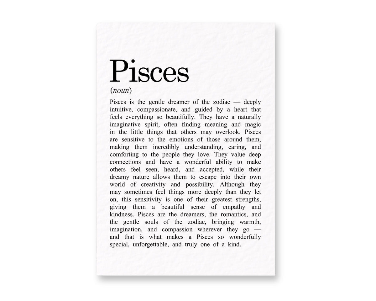 Pisces Zodiac Card, Astrology Gift, Horoscope Keepsake, Water Sign Decor, Birthday Gift, Pisces Gift, Zodiac Sign Keepsake, Dreamy Pisces