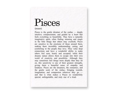 Pisces Zodiac Card, Astrology Gift, Horoscope Keepsake, Water Sign Decor, Birthday Gift, Pisces Gift, Zodiac Sign Keepsake, Dreamy Pisces