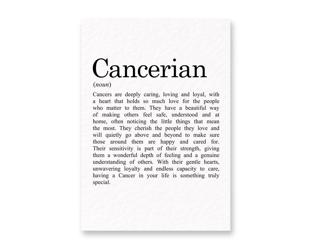 Cancer Zodiac Card, Astrology Gift, Horoscope Keepsake, Water Sign Decor, Birthday Gift, Cancer Gift, Zodiac Sign Keepsake
