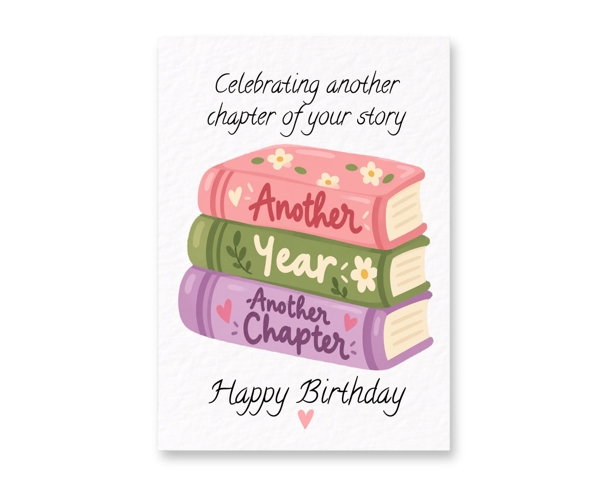 Birthday Card, Another Chapter, Book Lover Gift, Meaningful Greeting Literary Present