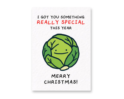 Funny Christmas Card, Brussels Sprout Humour, Quirky Festive Joke, Roast Dinner Christmas Greeting