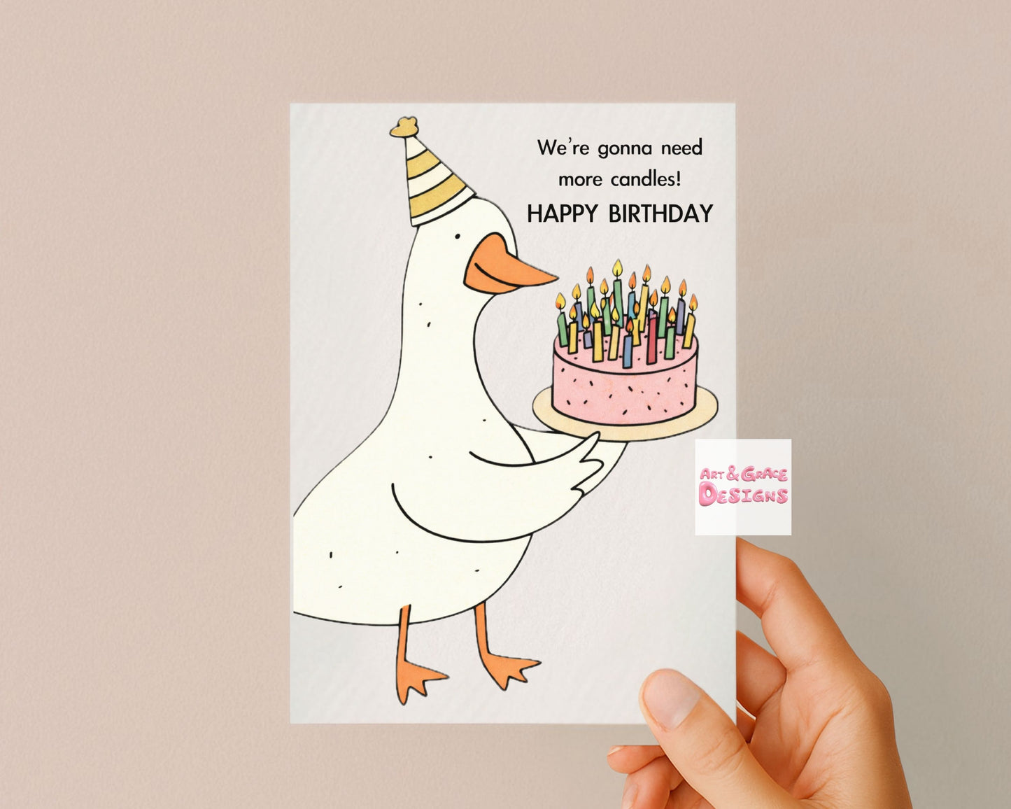 Funny Goose Birthday Card: Old Age, We're Gonna Need More Candles, Card For Sibling, Friend, Relative
