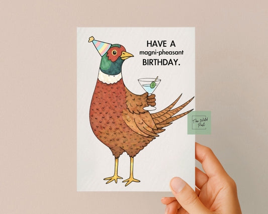 Funny Pheasant Greeting Card, You Are Magni - Pheasant Happy Birthday, Funny Card For Friend, Whimsical Animals