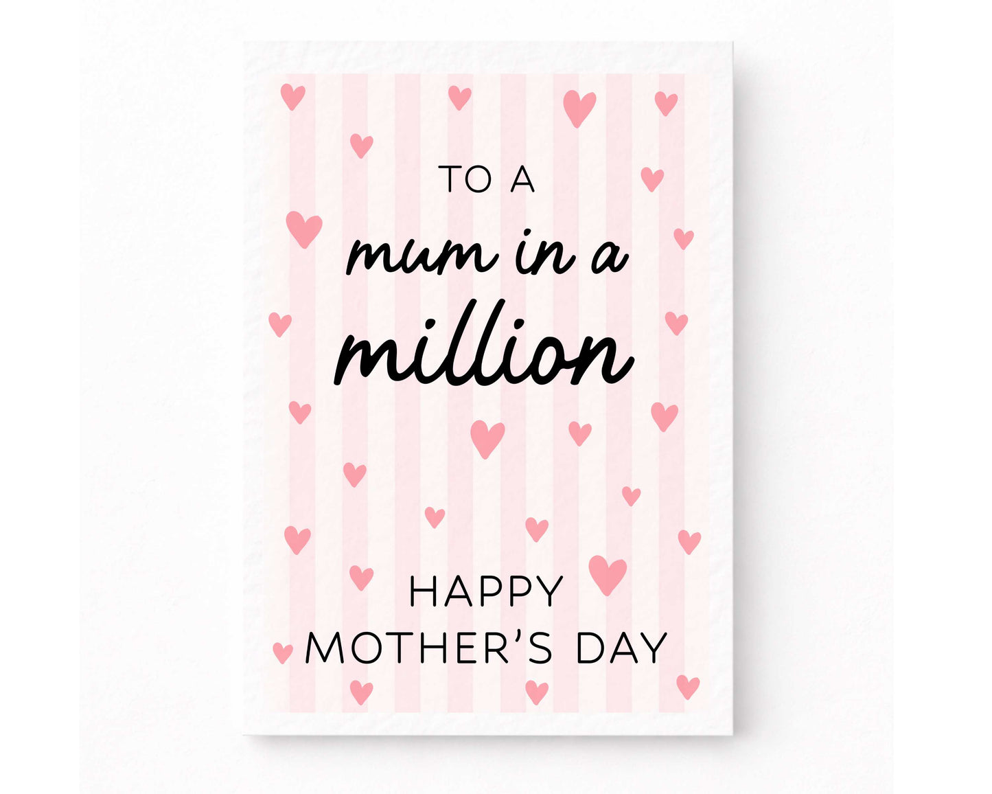 Mother's Day Greeting Card, To The Mum In A Million, Birthday Card For Mum