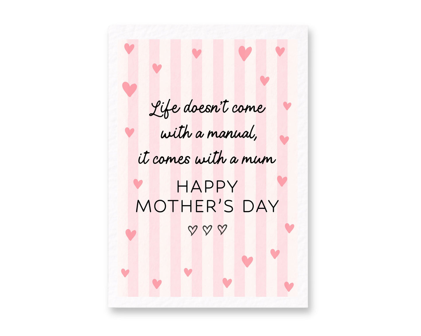 Mother's Day Greeting Card, Life Doesn't Come With A Manual Card For Mum