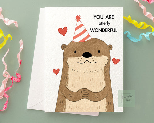 Cute Otter Greeting Card, Dam You're Fine, Cute Card For Partner, Anniversary Card, Birthday Card