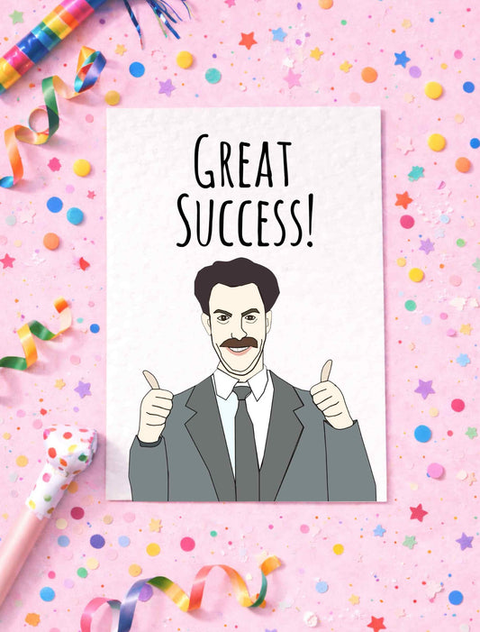 Borat Congratulations Card - Funny Greeting Card - Sacha Noam Baron Cohen - Rude Card