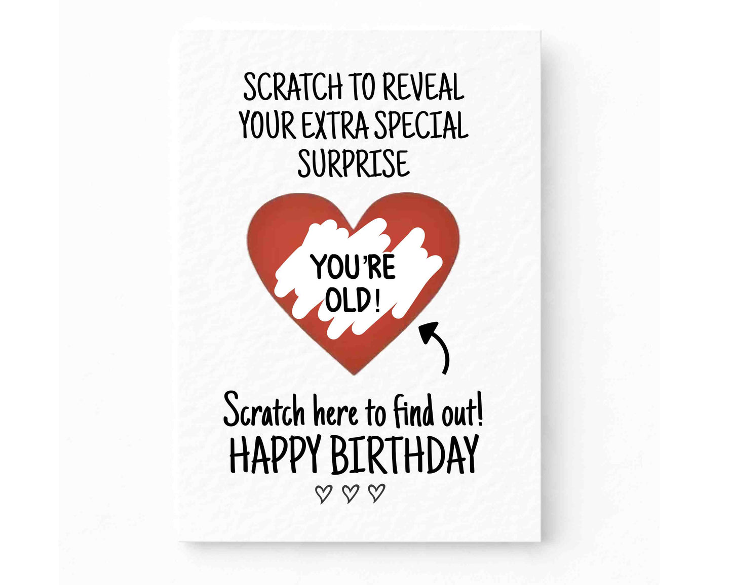 Surprise Reveal Birthday Card: You're Old, Surprise Novelty Card