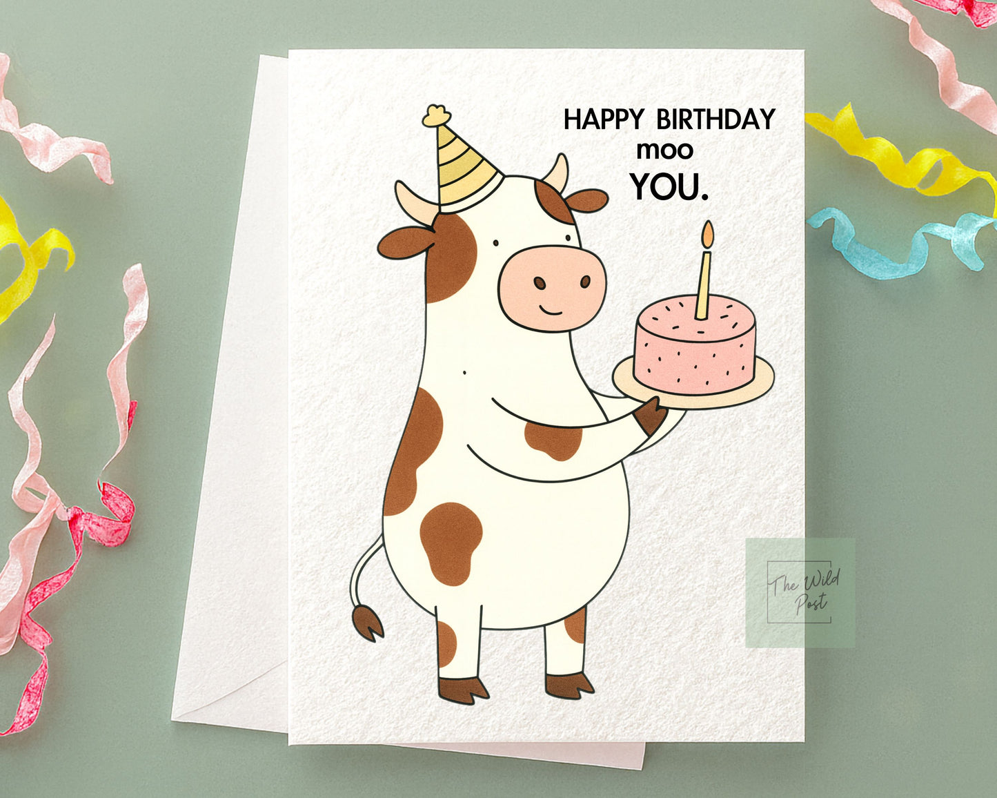 Funny Cow Birthday Card: Happy Birthday Moo You Fabulous Humorous Design Greeting Card