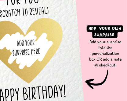 Birthday Surprise Scratch Card, Gift Reveal, Surprise Greeting Card, Birthday Card, Surprise Trip, Holiday, Birthday Gift