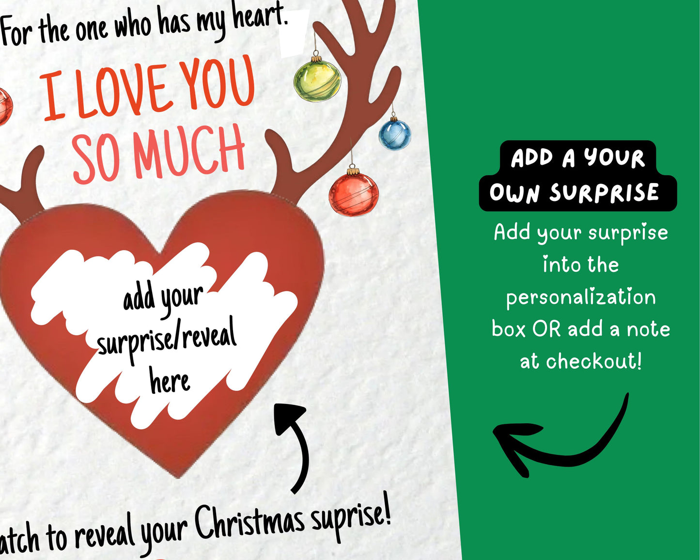 Christmas Surprise Scratch Card, Gift Reveal, Surprise Greeting Card, Surprise Trip, Holiday, Birthday Gift For Partner, Loved One.