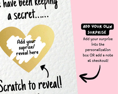 Surprise Scratch Card, Family Announcement Reveal, Surprise Greeting Card, Birthday Card, Thoughtful Birthday Gift For Sibling, Friend