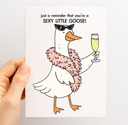 Cute Goose Birthday Card: Just Because Greeting Gift